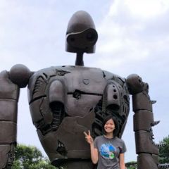 A UAH student poses with a sculpture in Saitama, Japan