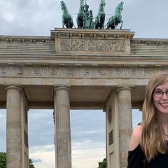 A UAH student visits the Brandenburg Gate in Berlin